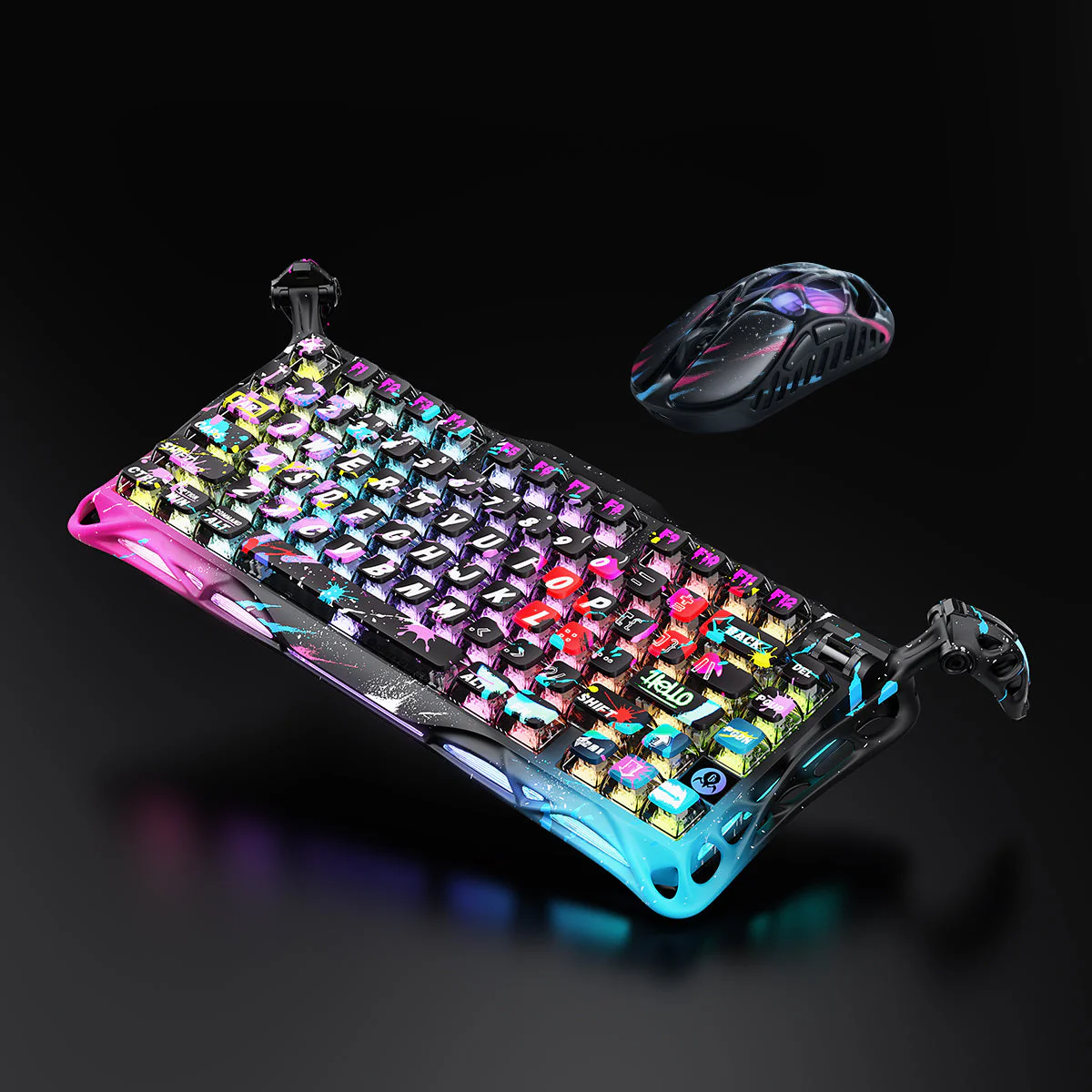 GravaStar HE 8000Hz Ultra-Fast Hall Effect Gaming Set - Neon Graffiti - Image 3