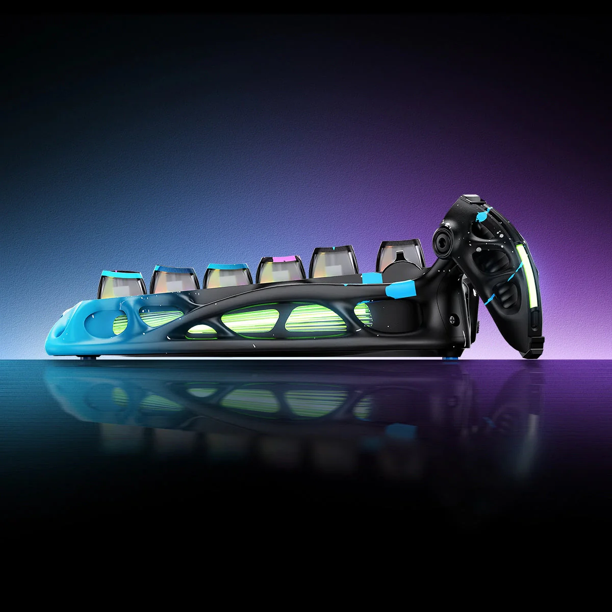 GravaStar HE 8000Hz Ultra-Fast Hall Effect Gaming Set - Neon Graffiti - Image 5